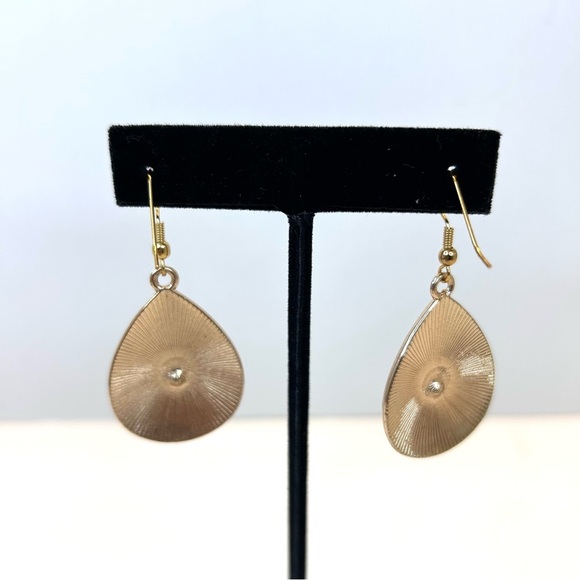 Vintage Dangle Tear Drops Earrings Red Orange With Crystal - Picture 6 of 6